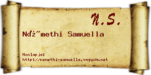 Némethi Samuella névjegykártya